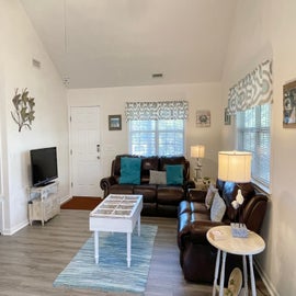 Living Area with TV, Screened Porch Access