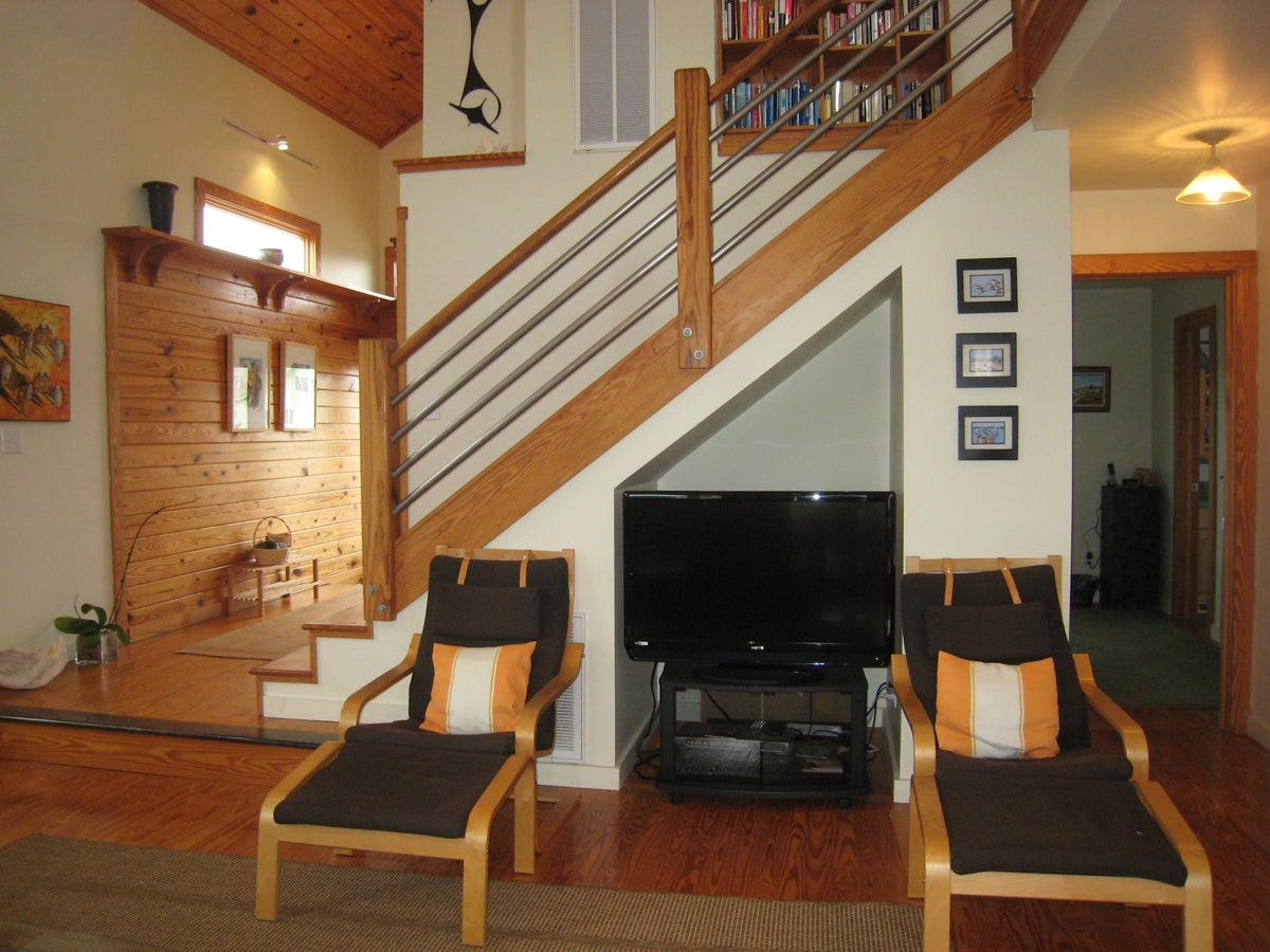 Living Area with TVDVD, First Floor with Deck Access