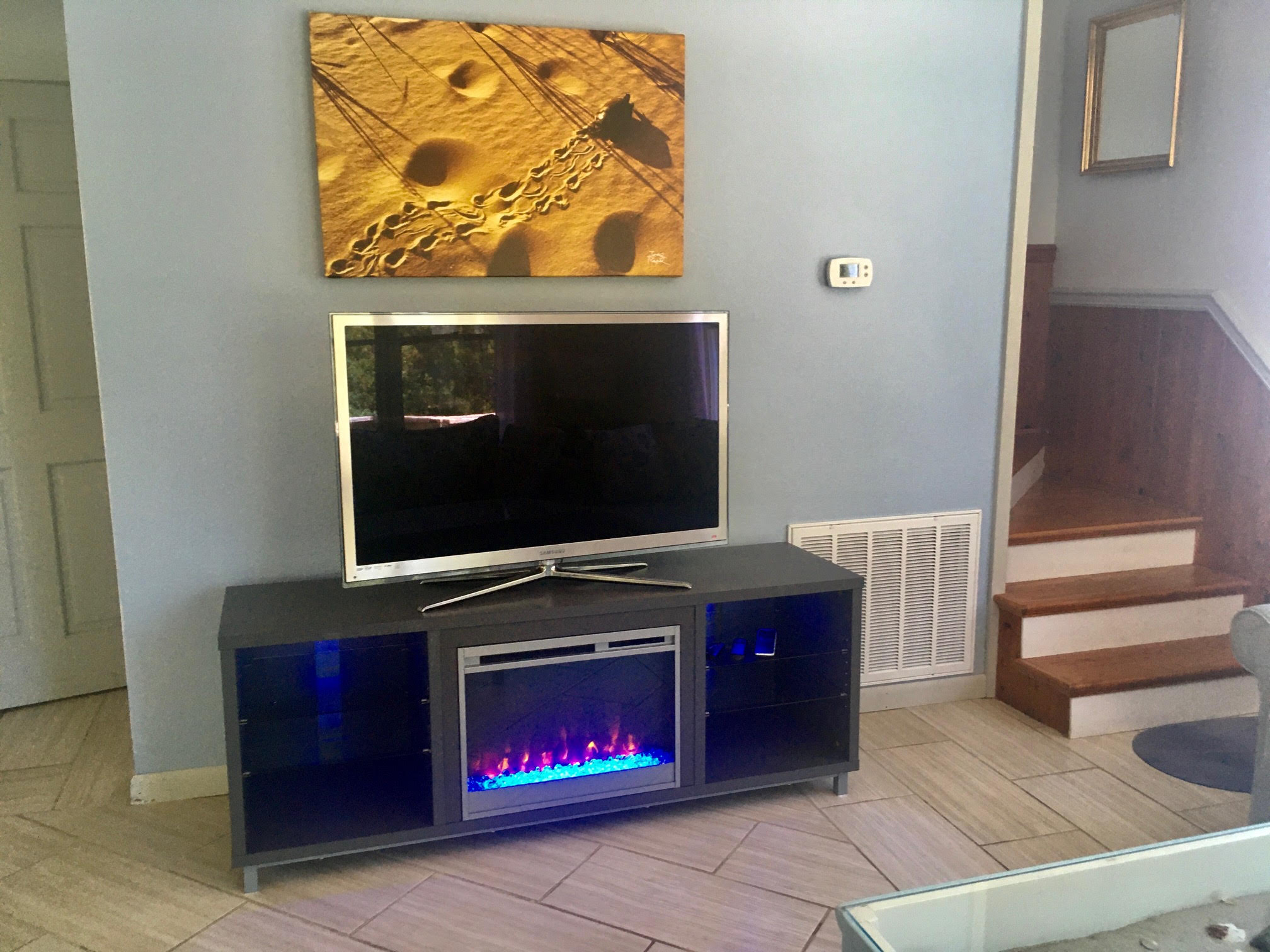 First Floor TV & Electric Fireplace