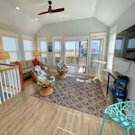Living Area with TV, Deck Access, Second Floor
