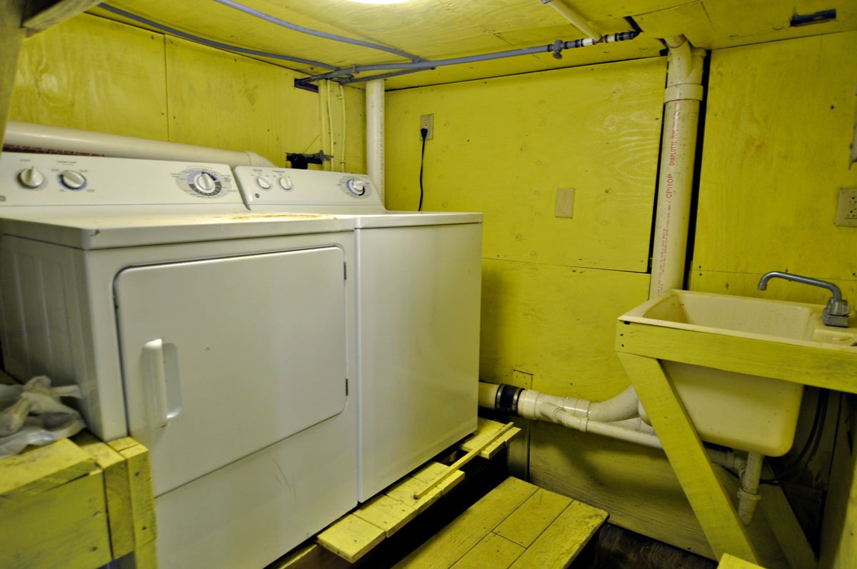 Washer and Dryer in Ground Level Storage Area