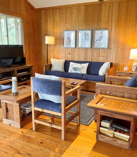 Living Area with TVDVD, First Floor with Screened Porch and Deck Access