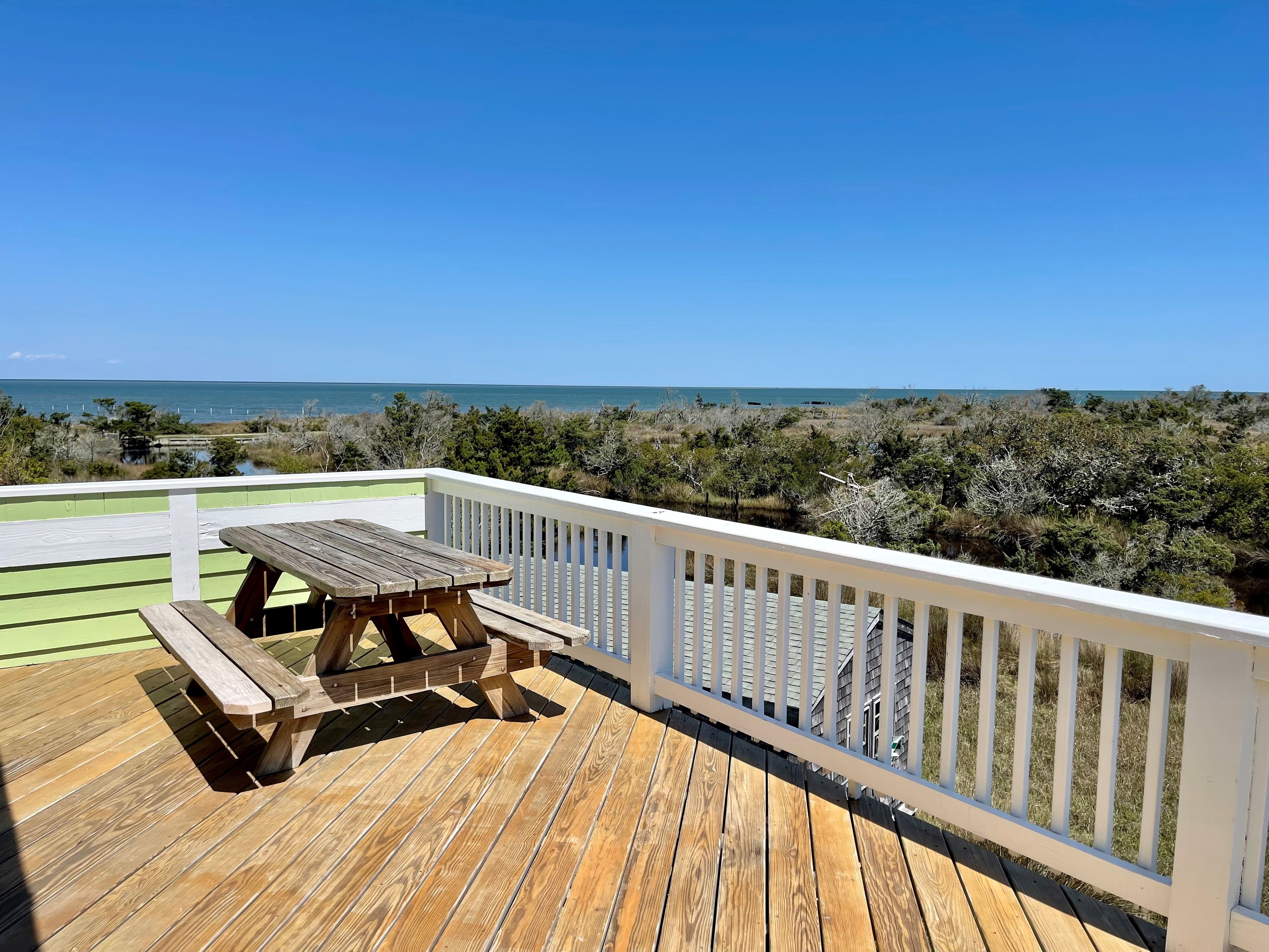 Second Floor Deck with View of Pamlico Sound