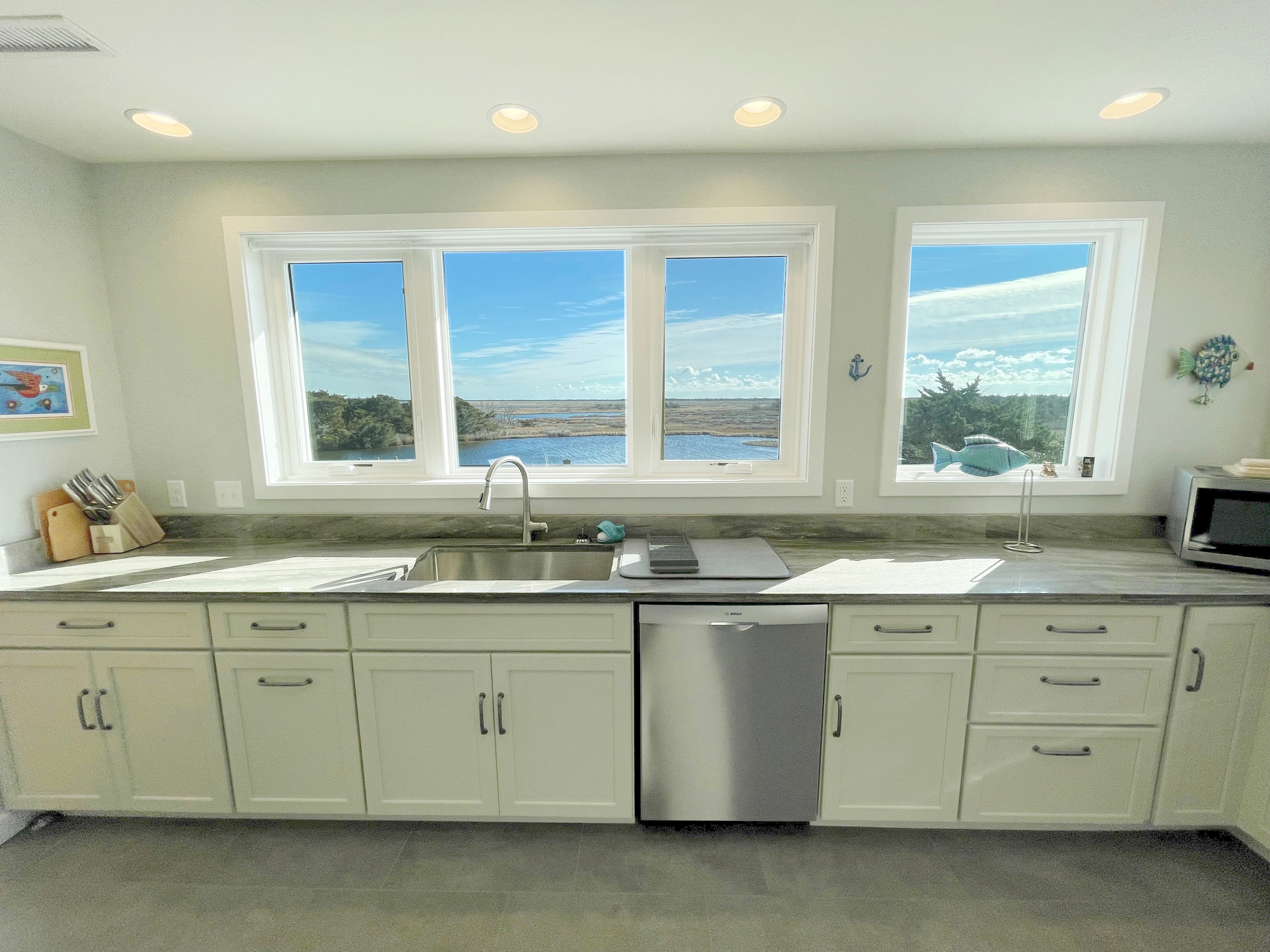 Kitchen with Water View