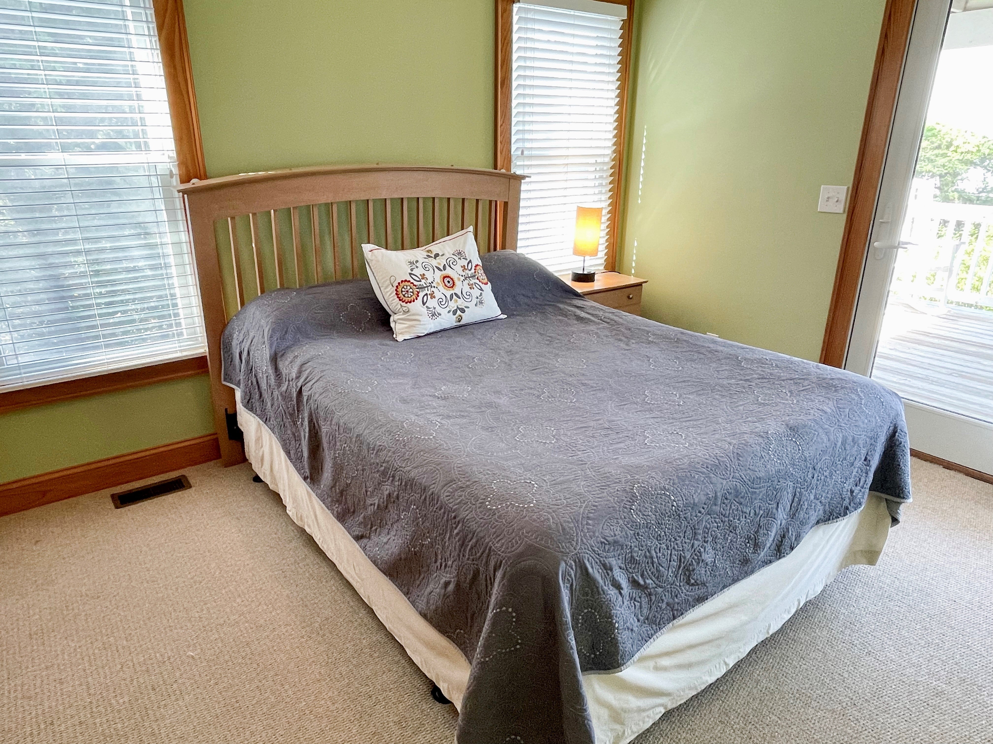 Queen Bed, Shared Bath, First Floor with Deck Access