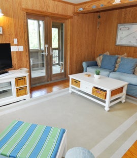 Living Area with TVDVD, First Floor with Screened Porch Access