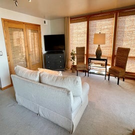 Living Area with TVDVD, Sleeper Sofa, and Porch Access