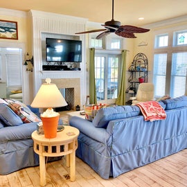 Living Area with TVDVD, Second Floor with Screened Porch Access