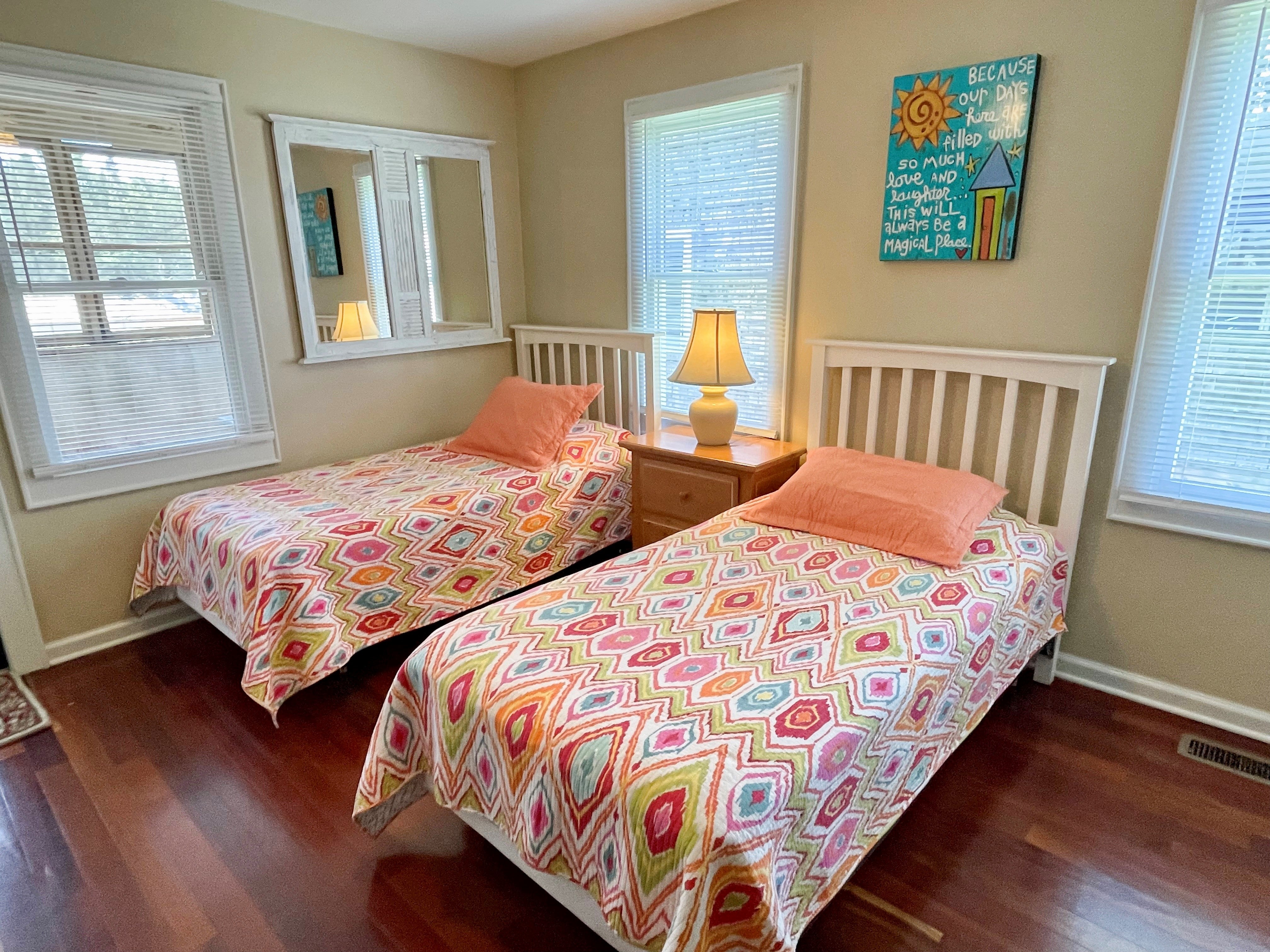 Two Twin Beds, First Floor with Screened Porch Access
