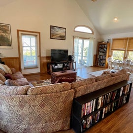 Living Area with TVDVD, Second Floor with Deck and Screened Porch Access
