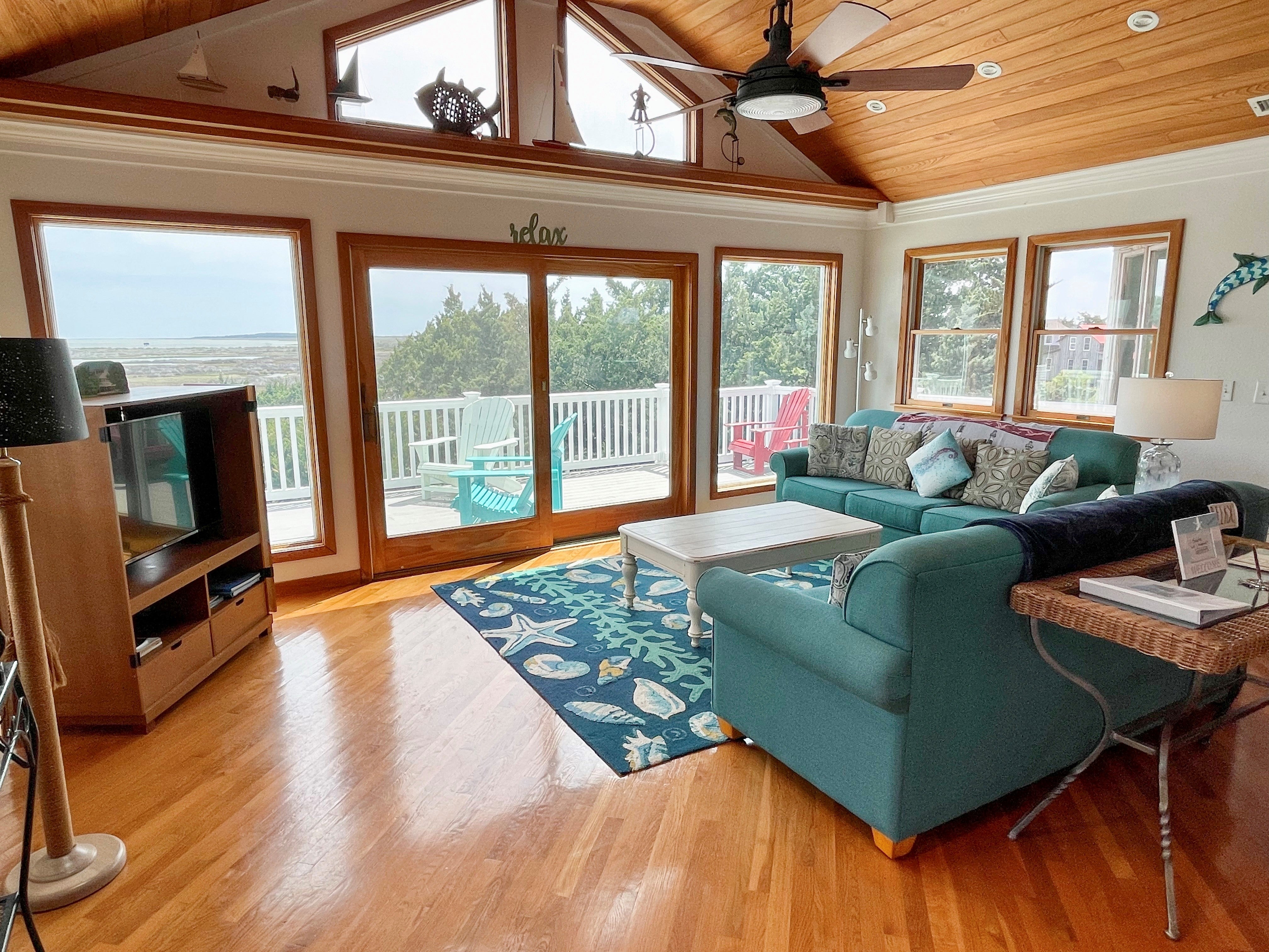 Living Area with TVDVD, Second Floor with Deck Access