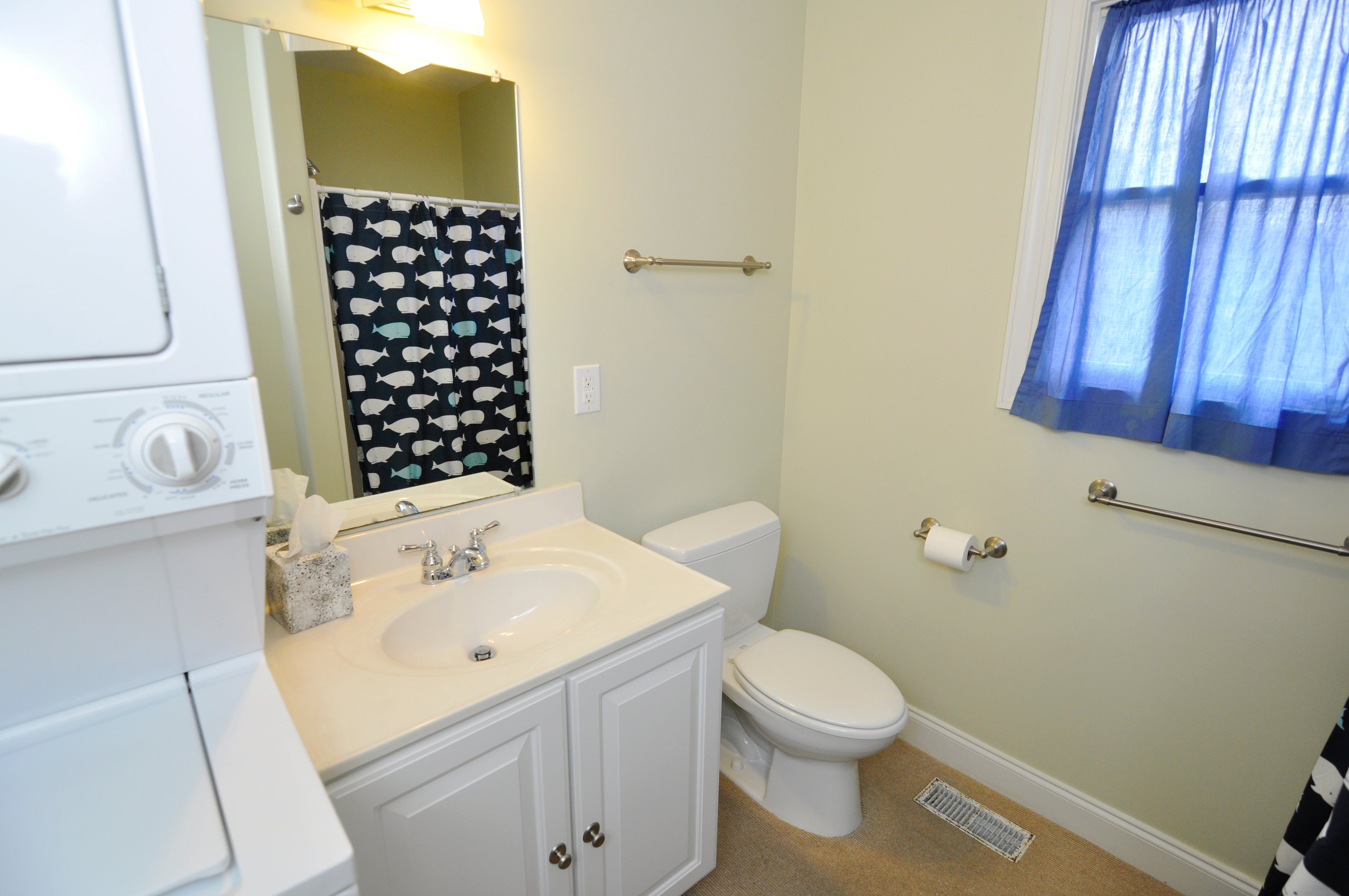 Bath with Shower Only, Washer and Dryer, Second Floor