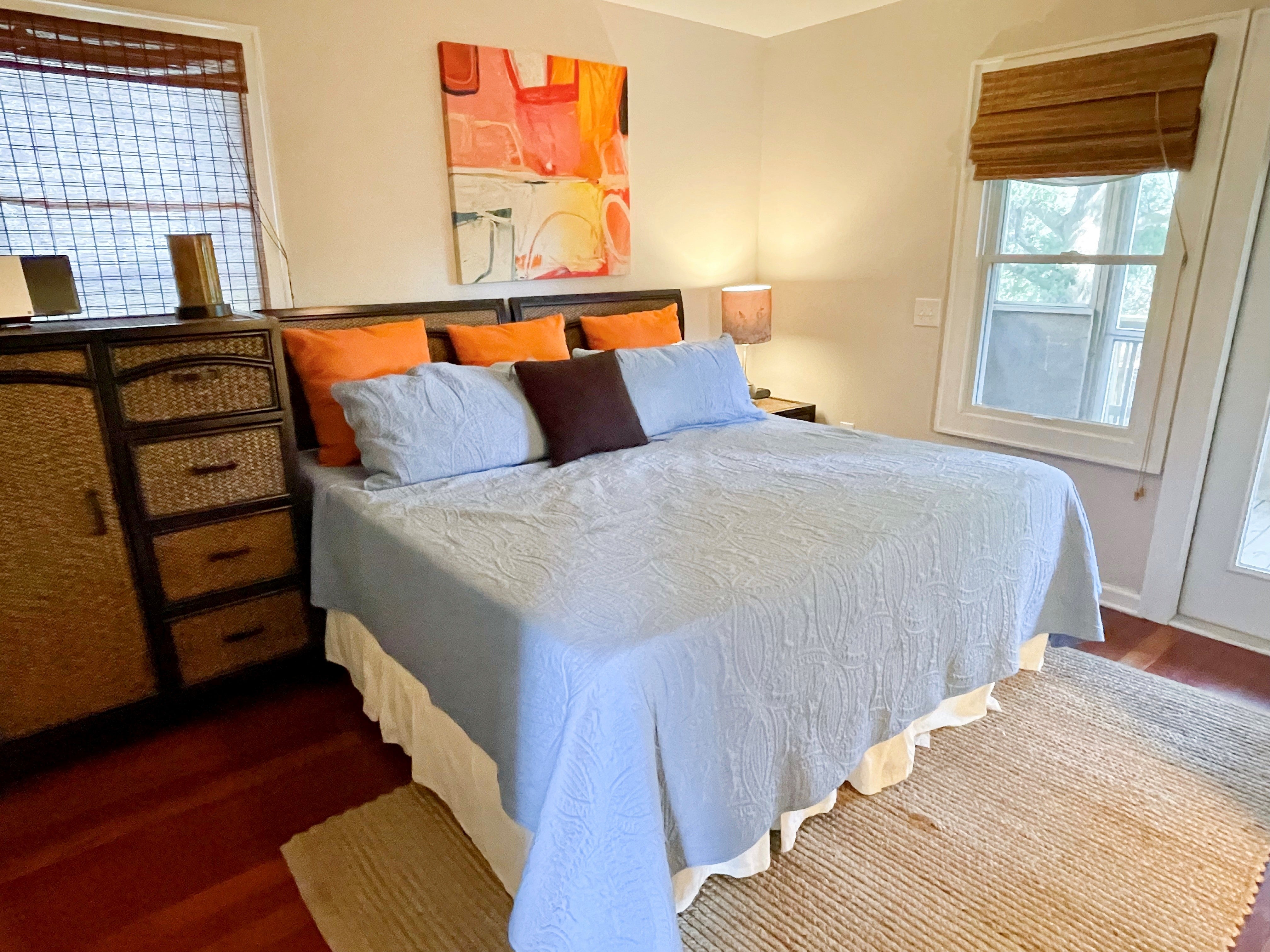 King Bed with Smart TV, First Floor with Screened Porch Access