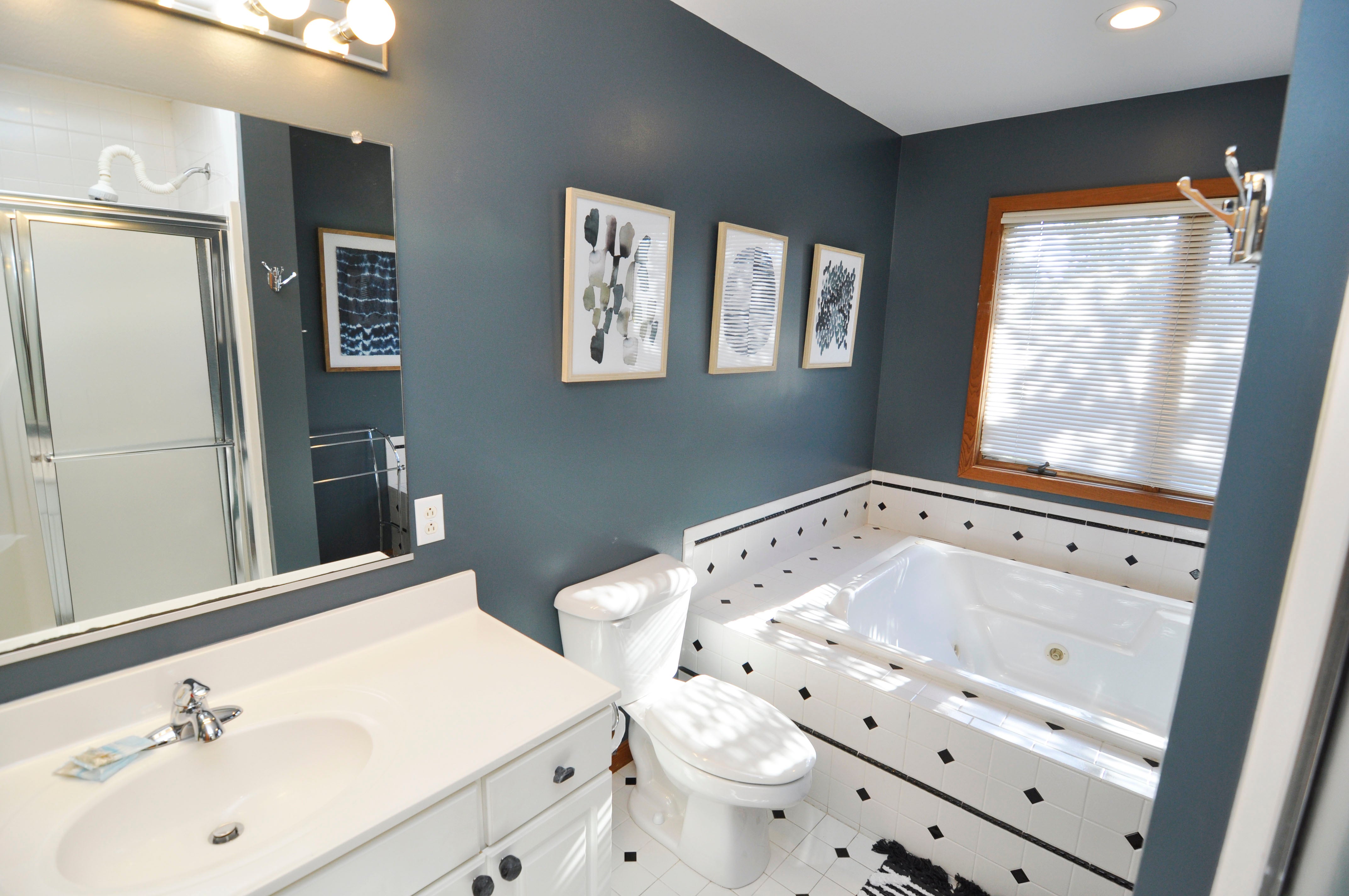 Bathroom with Stall Shower and Whirlpool Tub, Second Floor