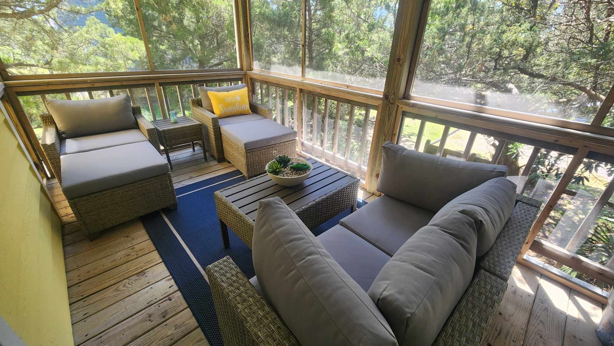 Sitting Area on Screened Porch