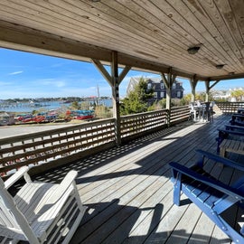 Front Covered Porch with Silver Lake Harbor Views
