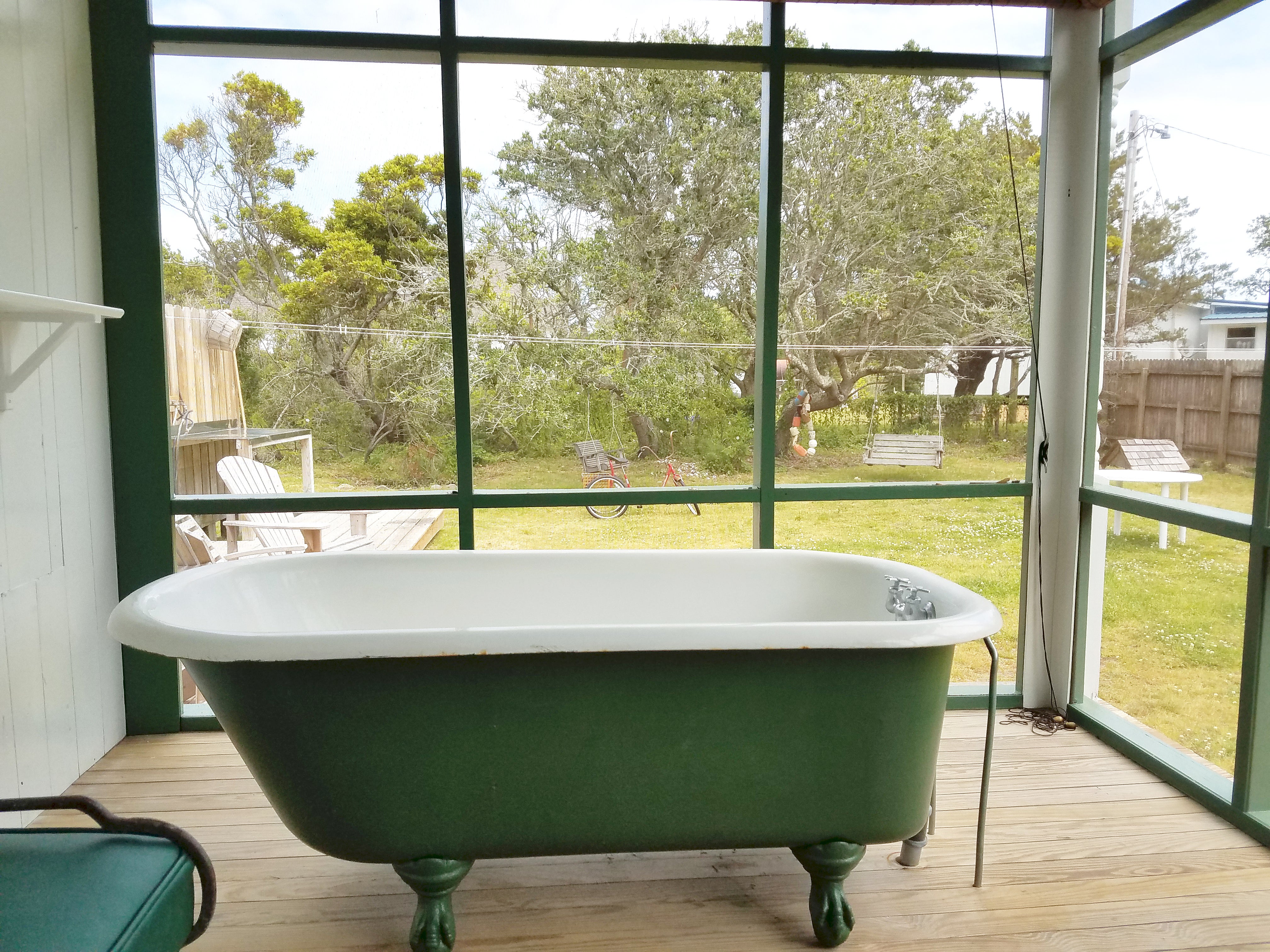 Bath Tub on Screened Porch