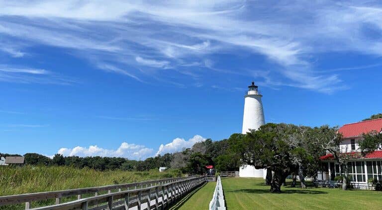 Walkway to Ocracoke White Lighthouse